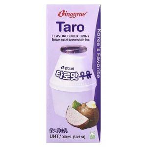 bebida saborizada a base de leche con sabor a taro de la marca Binggrae