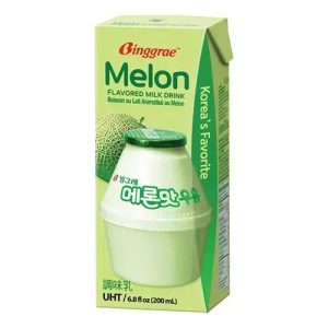 bebida de leche con sabor a melón de la marca Binggrae